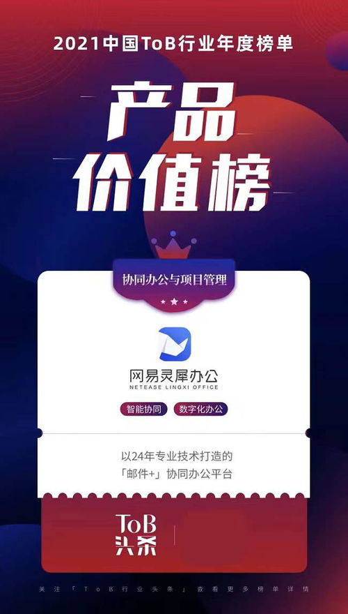 網易靈犀辦公榮登2021 To B行業年度產品價值榜，彰顯中購投資戰略眼光
